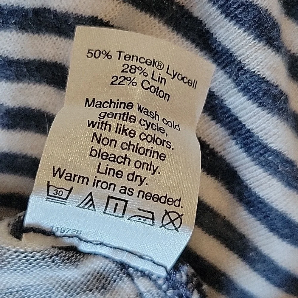 Madewell Women's Side Tide Blue and White Striped Long Sleeve T Shirt Size M - Picture 11 of 11